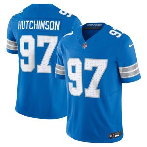 Men's Detroit Lions #97 Aidan Hutchinson  Blue Vapor F.U.S.E. Limited Jersey