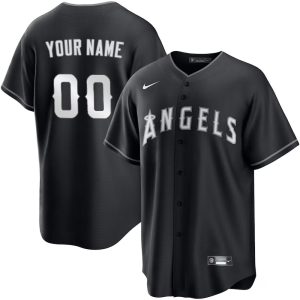 Youth Los Angeles Angels Nike Custom Black Lights Out Replica Jersey