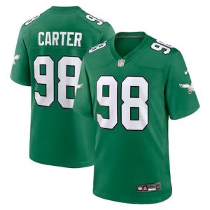 Men's Philadelphia Eagles #98 Jalen Carter Nike Kelly Green Alternate Game Jersey