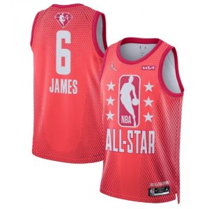 Men's 2022 All-Star #6 LeBron James Maroon Stitched Basketball Jersey