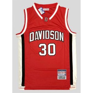 Men's ADavidson Wildcats #30 Stephen Curry Red stitched NCAA Jersey