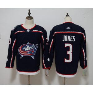 Men's  Columbus Blue Jackets #3 Seth Jones Navy Stitched NHL Jersey