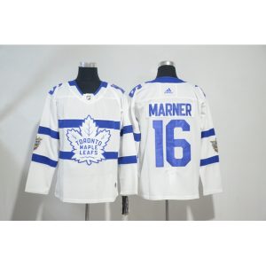 Men's  Toronto Maple Leafs #16 Mitchell Marner White 2018 NHL Stadium Series Stitched NHL Jersey