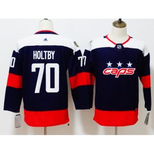 Men's  Washington Capitals #70 Braden Holtby Navy 2018 NHL Stadium Series Authentic Pro Stitched NHL Jersey