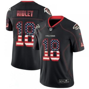Men's Atlanta Falcons #18 Calvin Ridley Black 2018 USA Flag Fashion Color Rush NFL Limited Stitched Jersey