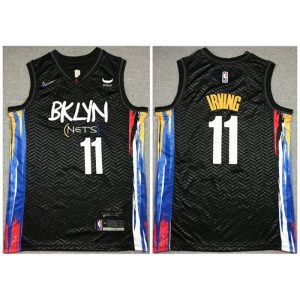Men's Brooklyn Nets #11 Kyrie Irving Black City Edition Stitched Jersey
