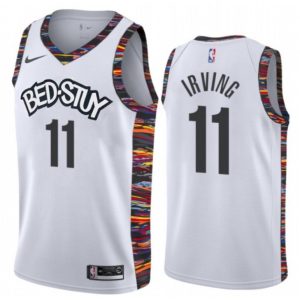 Men's Brooklyn Nets #11 Kyrie Irving  White 2019 City Edition  Stitched NBA Jersey