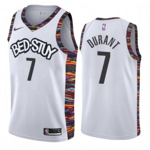 Men's Brooklyn Nets #7 Kevin Durant White 2019 City Edition  Stitched NBA Jersey
