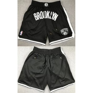 Men's Brooklyn Nets Black Shorts (Run Small)