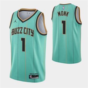Men's Charlotte Hornets #1 Malik Monk 2020-21 Teal City Edition Swingman Stitched Jersey