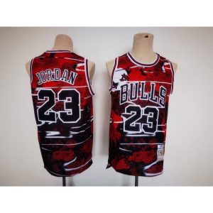 Men's Chicago Bulls #23 Michael Jordan Red/Black Stitched Jersey