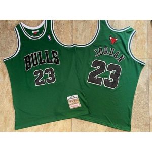 Men's Chicago Bulls #45 Michael Jordan Green Throwback Stitched Jersey