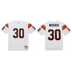 Men's Cincinnati Bengals #30 Ickey Woods White 1988 Stitched Jersey
