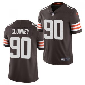 Men's Cleveland Browns #90 Jadeveon Clowney 2021  Brown Vapor Untouchable Limited Stitched NFL Jersey