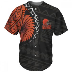 Men's Cleveland Browns Black/Orange Baseball Jersey