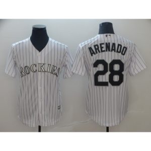 Men's Colorado Rockies #28 Nolan Arenado White Cool Base Stitched MLB Jersey