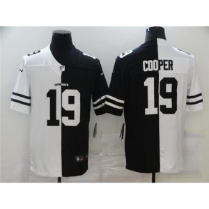 Men's Dallas Cowboys #19 Amari Cooper Black White Split 2020 Stitched Jersey