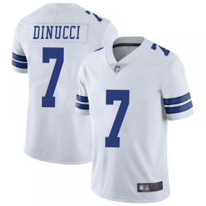 Men's Dallas Cowboys #7 Ben DiNucci White Vapor Limited Stitched Jersey