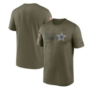 Men's Dallas Cowboys Olive 2022 Salute to Service Legend Team T-Shirt