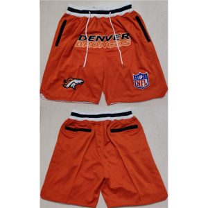Men's Denver Broncos Orange Shorts(Run Small)