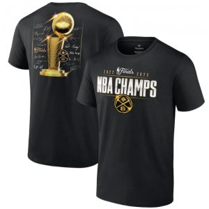Men's Denver Nuggets Black 2023 Finals Champions Triple Threat Roster Signature T-Shirt