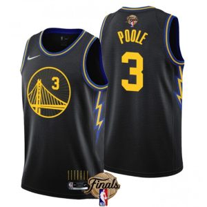Men's Golden State Warriors #3 Jordan Poole 2022 Black NBA Finals Stitched Jersey
