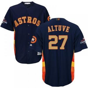 Men's Houston Astros #27 Jose Altuve Navy 2018 Gold Program Cool Base Stitched MLB Jersey