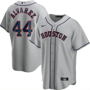 Men's Houston Astros #44 Yordan Alvarez Grey Cool Base Stitched Jersey