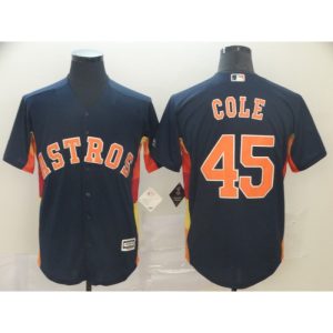 Men's Houston Astros #45 Gerrit Cole Navy Cool Base Stitched MLB Jersey
