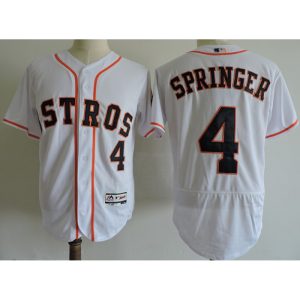 Men's Houston Astros #4 George Springer White Elite Stitched MLB Jersey