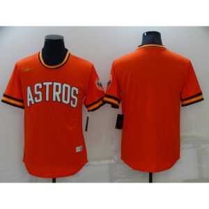 Men's Houston Astros Blank Orange Cool Base Stitched Jersey