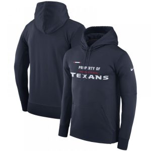 Men's Houston Texans  Navy Sideline Property Of Performance Pullover Hoodie