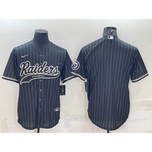 Men's Las Vegas Raiders Blank Black With Patch Cool Base Stitched Baseball Jersey