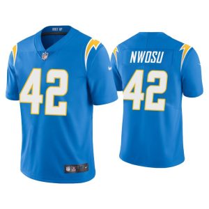 Men's Los Angeles Chargers #42 Uchenna Nwosu 2020 Blue Vapor Untouchable Limited Stitched Jersey