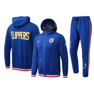Men's Los Angeles Clippers 75th Anniversary Royal Performance Showtime Full-Zip Hoodie Jacket And Pants   Suit