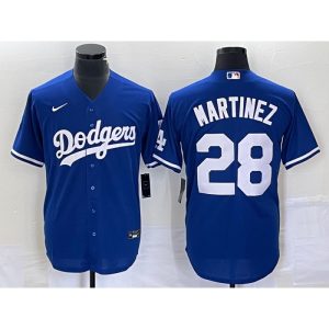Men's Los Angeles Dodgers #28 J.D. Martinez Blue Cool Base Stitched Baseball Jersey
