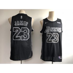 Men's Los Angeles Lakers #23 LeBron James Black 2018/19 Edition Swingman Stitched NBA Jersey