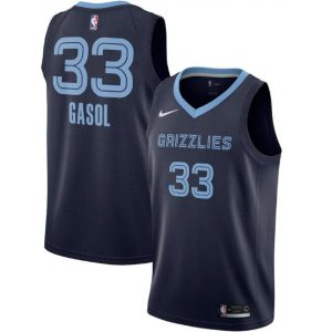Men's Memphis Grizzlies #33 Marc Gasol Navy Icon Edition Stitched Jersey