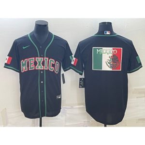 Men's Mexico Baseball 2023 Black World Baseball Big Logo Classic Stitched Jersey