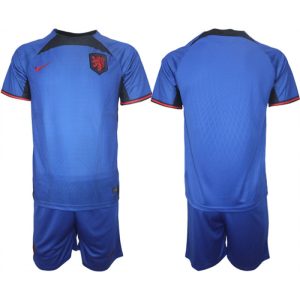 Men's Netherlands Blank Royal Away Soccer Jersey Suit