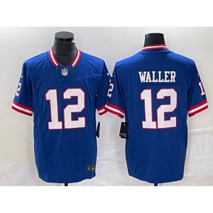 Men's New York Giants #12 Darren Waller Blue Classic 2023 F.U.S.E. Vapor Untouchable Limited Stitched Jersey