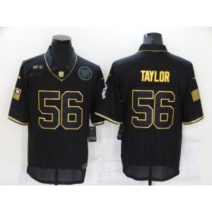 Men's New York Giants #56 Lawrence Taylor 2020 Black/Gold Salute To Service Limited Stitched Jersey