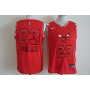 Men's  Chicago Bulls #23 Michael Jordan Red Bull Head Fashion Stitched NBA Jersey