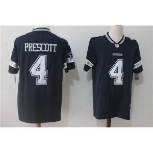Men's  Dallas Cowboys #4 Dak Prescott Navy Blue Team Color Stitched NFL Vapor Untouchable Limited Jersey