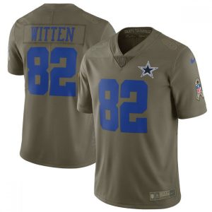 Men's  Dallas Cowboys #82 Jason Witten Olive Salute to Service Limited Stitched NFL Jersey