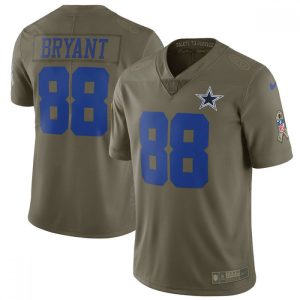 Men's  Dallas Cowboys #88 Dez Bryant Olive Salute To Service Limited Stitched NFL Jersey