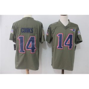 Men's  New England Patriots #14 Brandin Cooks Olive Salute To Service Limited Stitched NFL Jersey