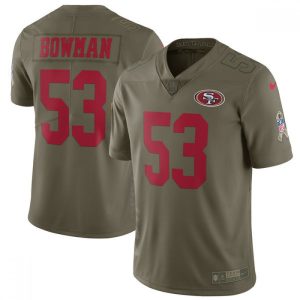 Men's  San Francisco 49ers #53 NaVorro Bowman Olive Salute To Service Limited Stitched NFL Jersey