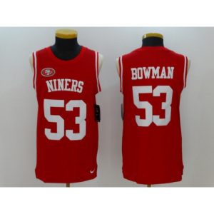Men's  San Francisco 49ers #53 NaVorro Bowman Red Team Color Stitched NFL Limited Tank Top Jersey