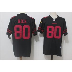 Men's  San Francisco 49ers #80 Jerry Rice Black Alternate Stitched NFL Vapor Untouchable Limited Jersey
